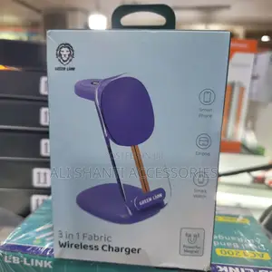 3 in 1 Fabric Wireless Charger, Green Lion Powerful Magnetic Wireless
