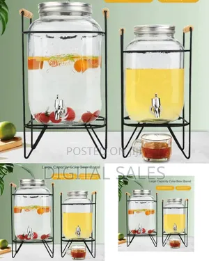 Glass Juice Dispenser With Stand