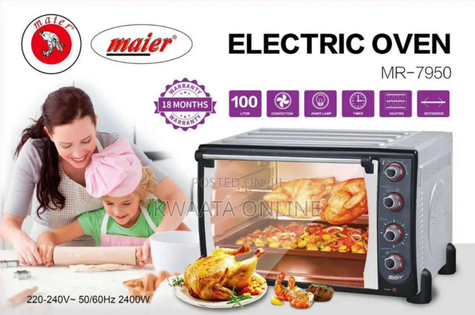 100litres Maier Mr-7950 Electric Oven 2400w