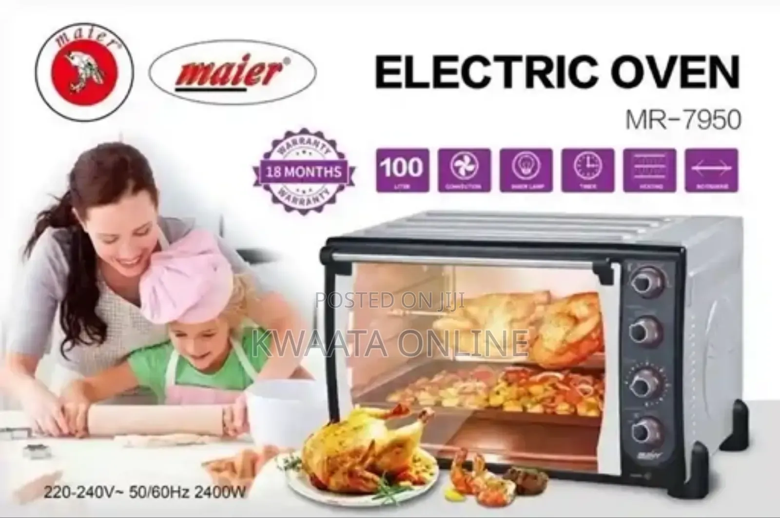 100litres Maier Mr-7950 Electric Oven 2400w