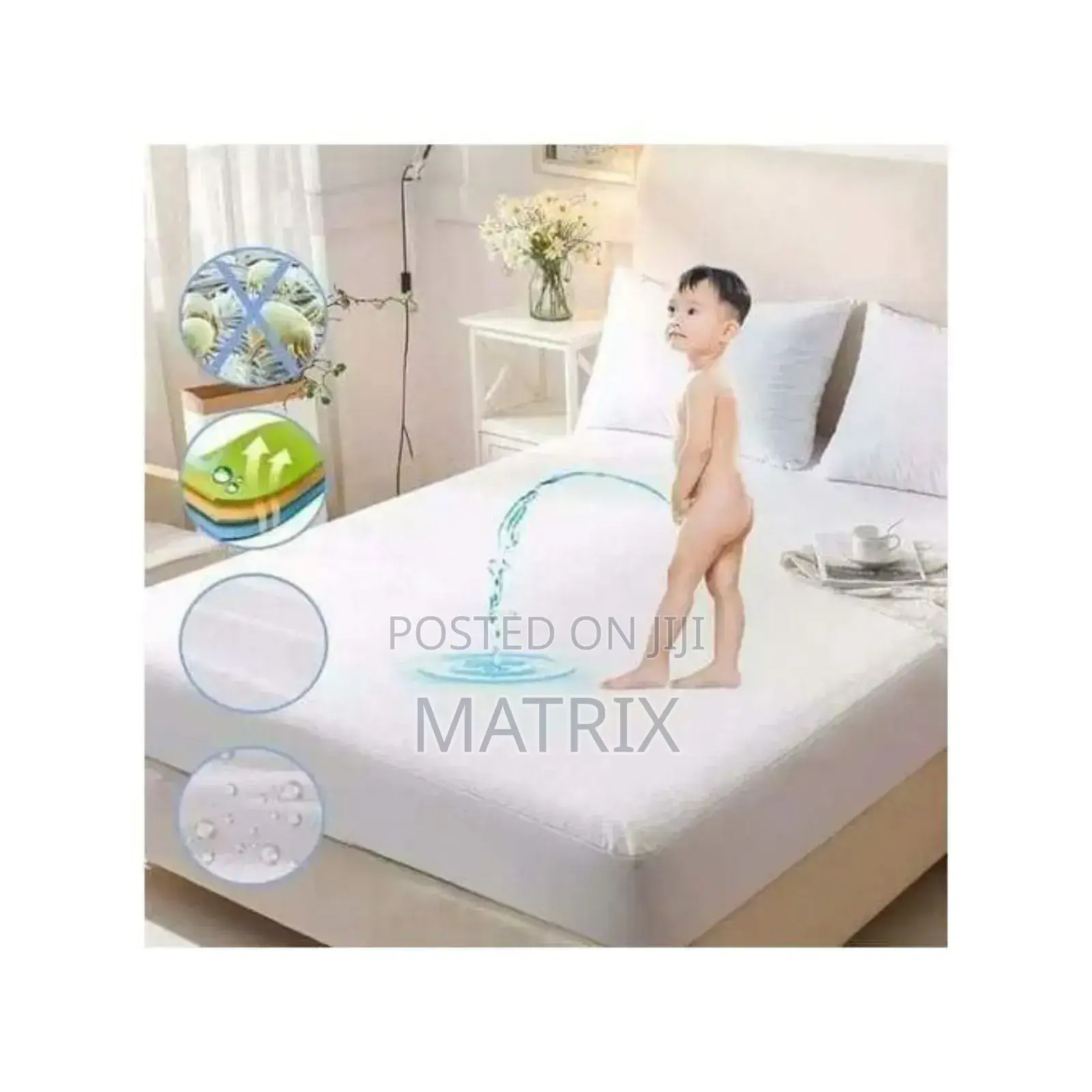 6x6 Quilted Waterproof Mattress Protector