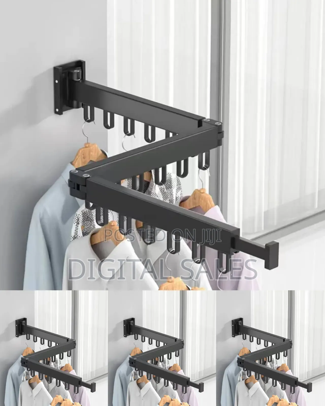 Wall-Mounted Foldable Clothes Drying Rack
