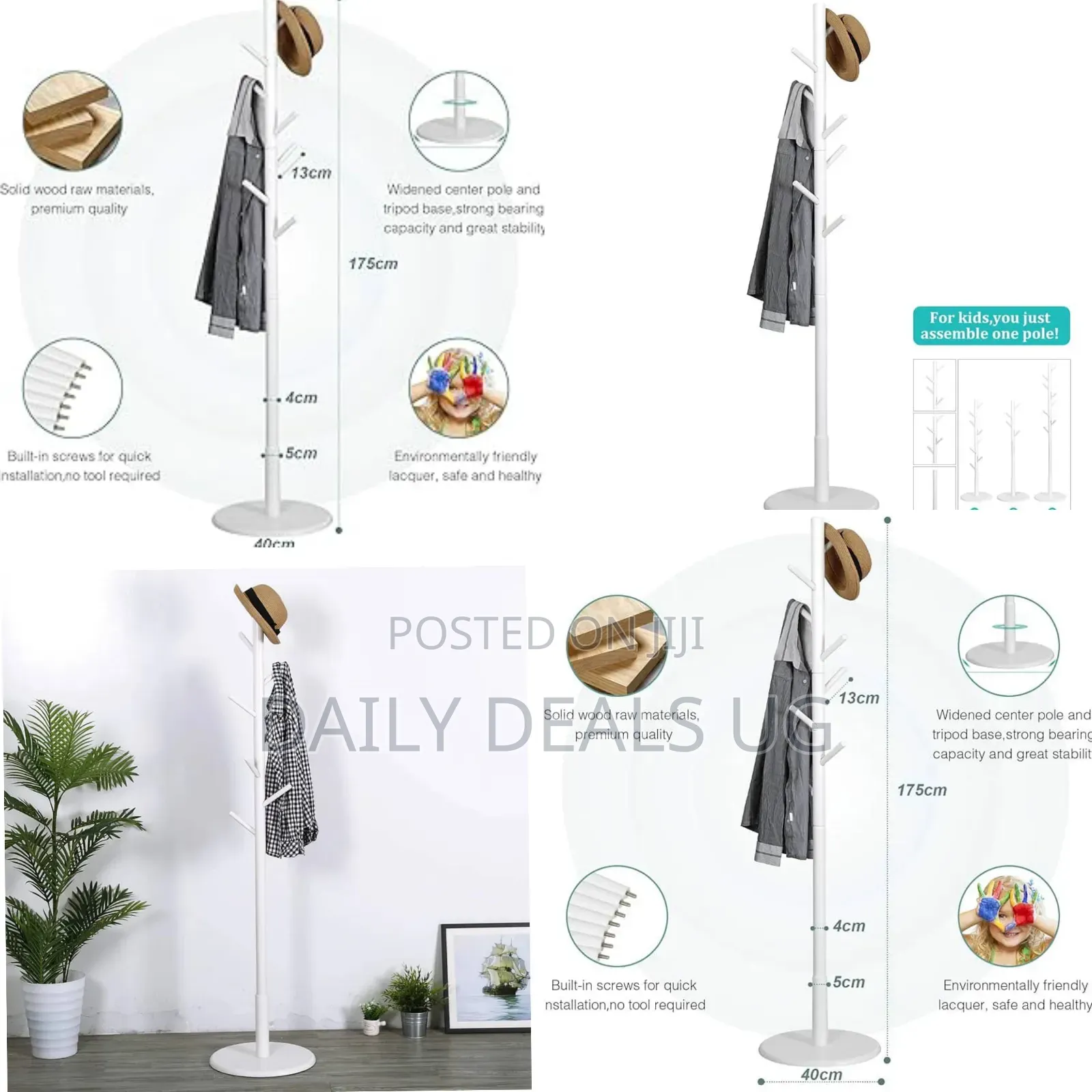 Wooden Coat Rack Stand