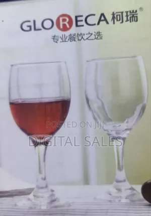 Elegant Stylish Red Cherry Goblet Clear Wine Glasses 6pcs