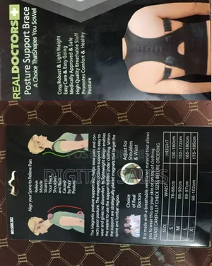 Real Doctors Posture Shoulder Back Support Brace - Black.