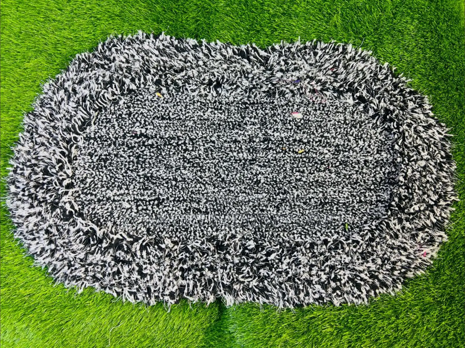 Oval Doormat Black And White