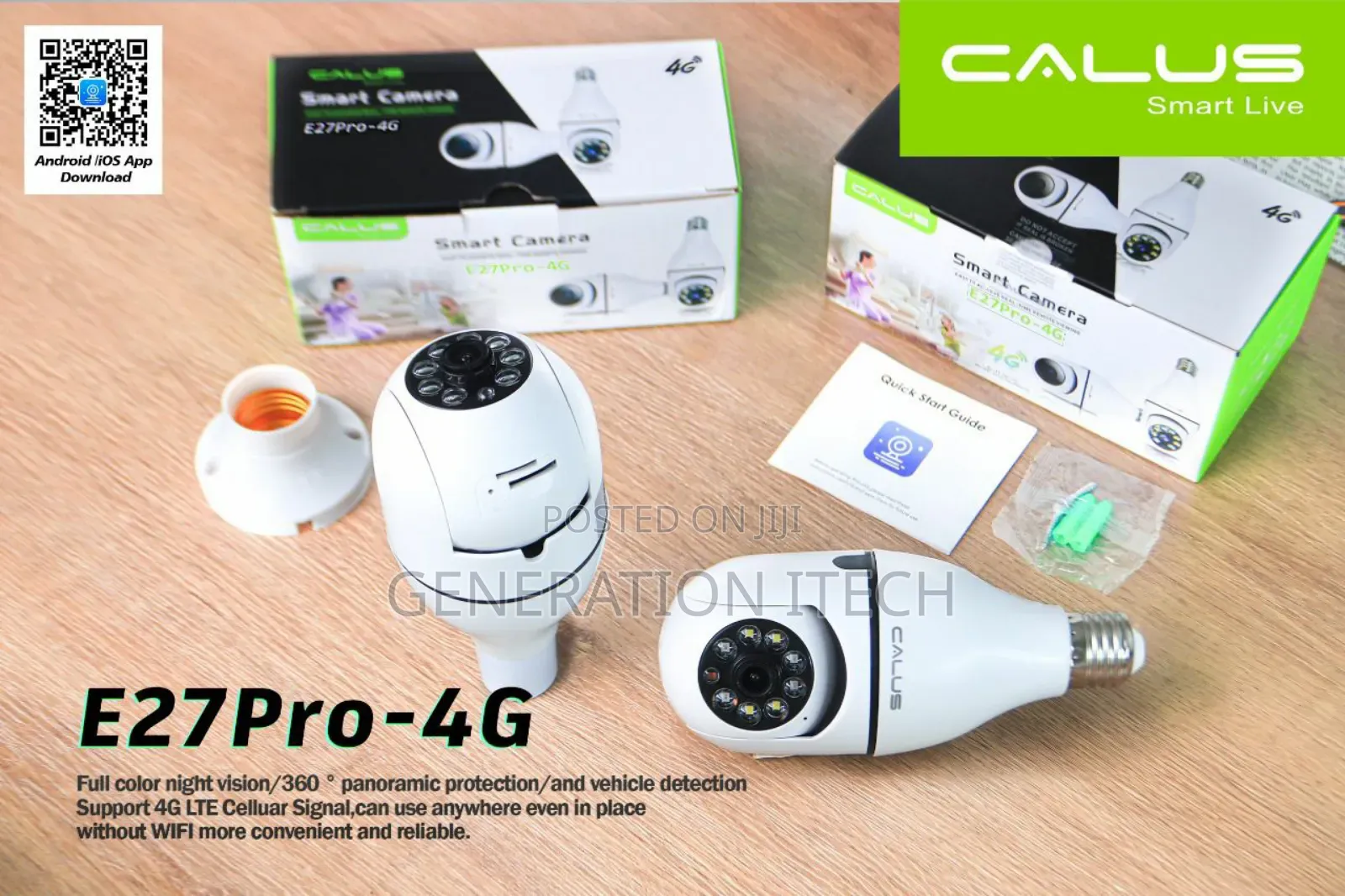 4g Smart Bulb Camera- Uses Simcard, Night Vision, 2 Way Audio