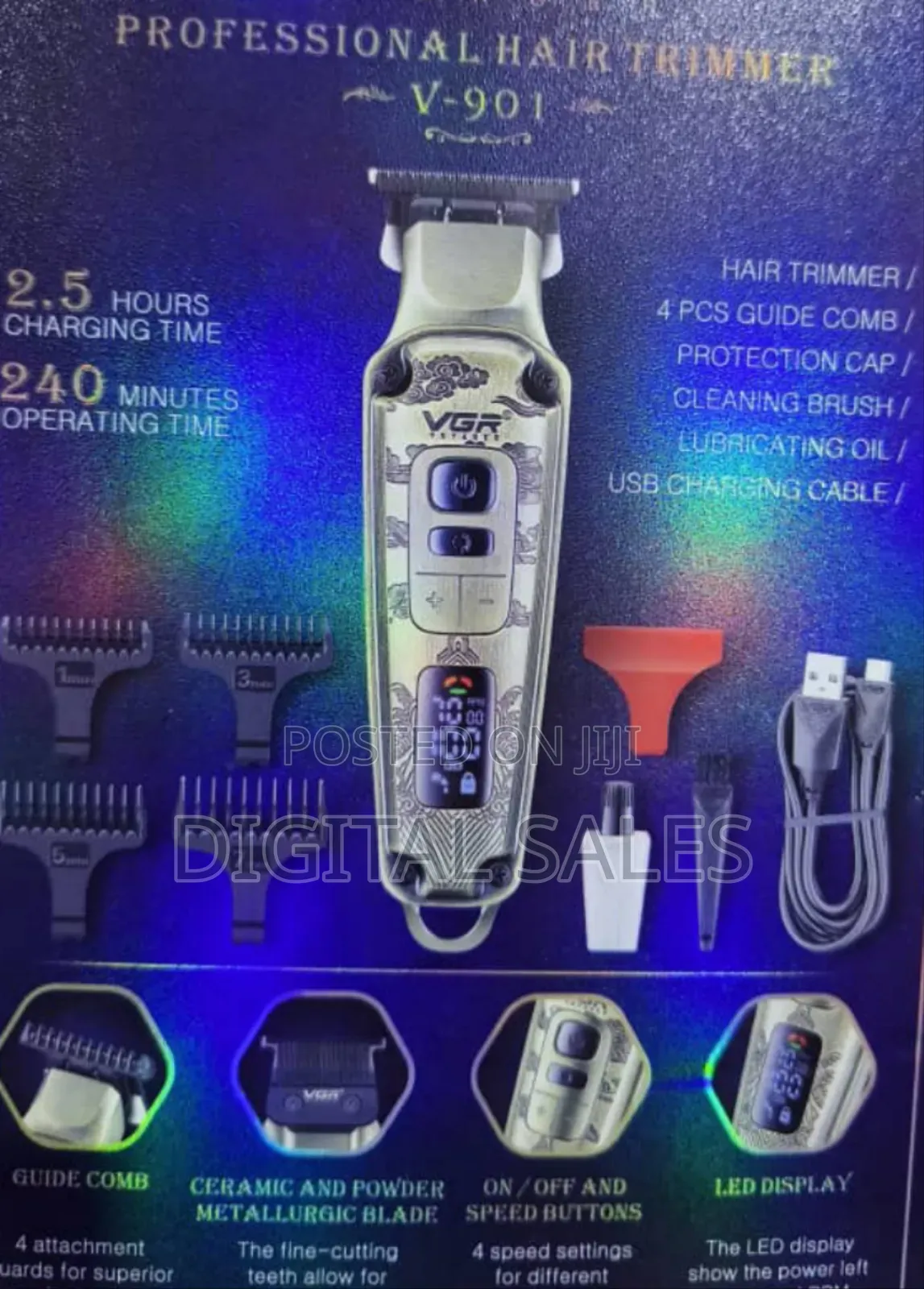 Rechargeable VGR Professional Hair Trimmer, Model v-901