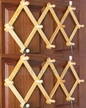 Wall Mounted Rack/Towel Holder 6 Hooks - Brown