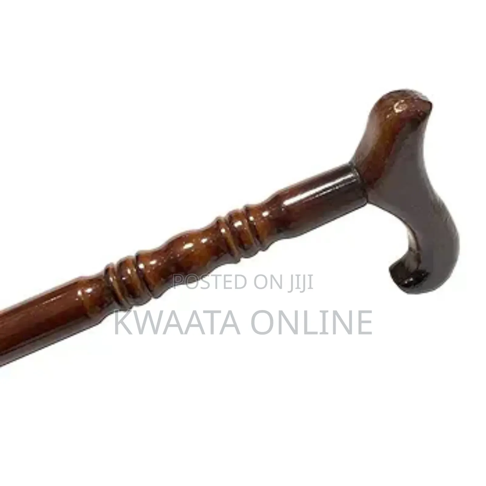 Wooden Mobility Walking Cane Stick With Curved Handle With Rubber Base