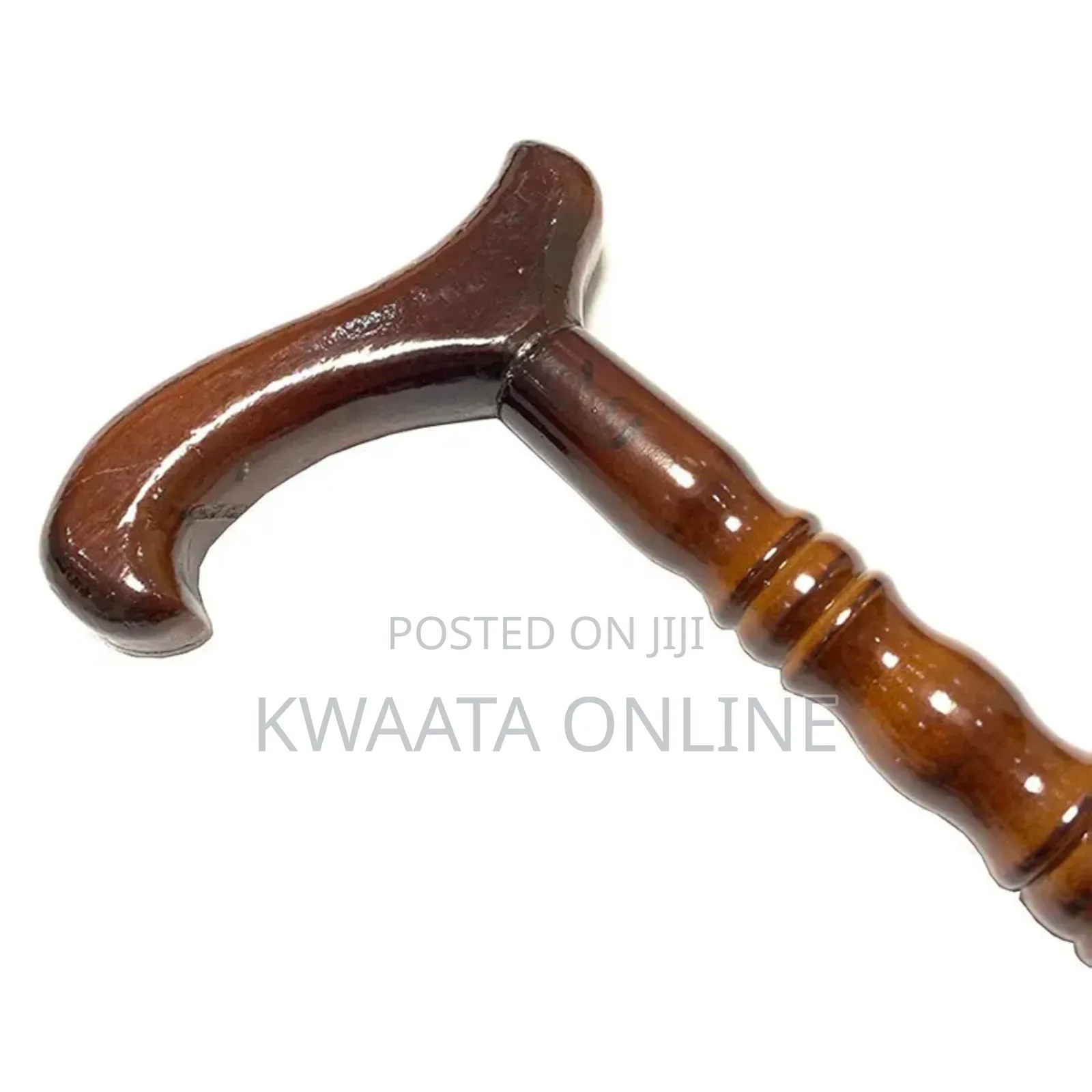 Wooden Mobility Walking Cane Stick With Curved Handle With Rubber Base