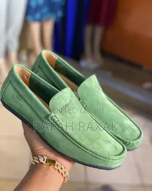 Original Men’S Green Lacoste Flat Sole Moccasin Loafers