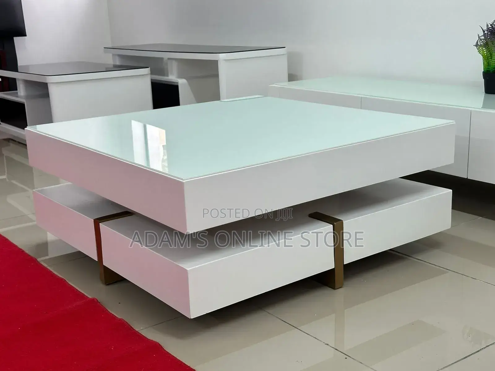 Square White Center Table 90cm by 90cm