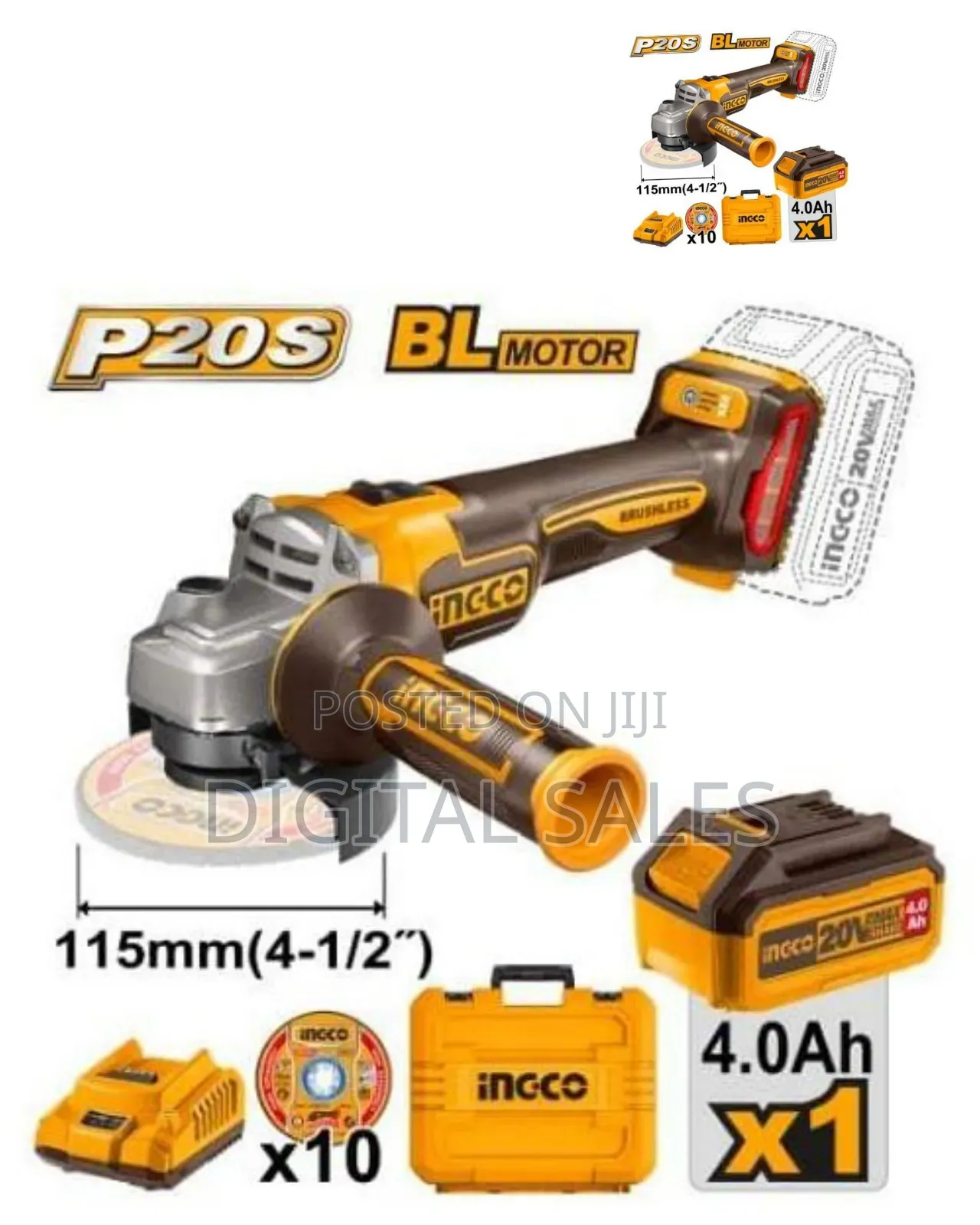 Ingco Lithium Ion Angle Grinder Disc Diameter