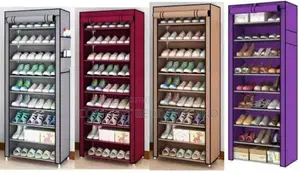 9 Layer Metallic Shoe Rack