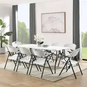 8 Foldable Chairs and Foldable Table for Bar ,Garden Restaurants