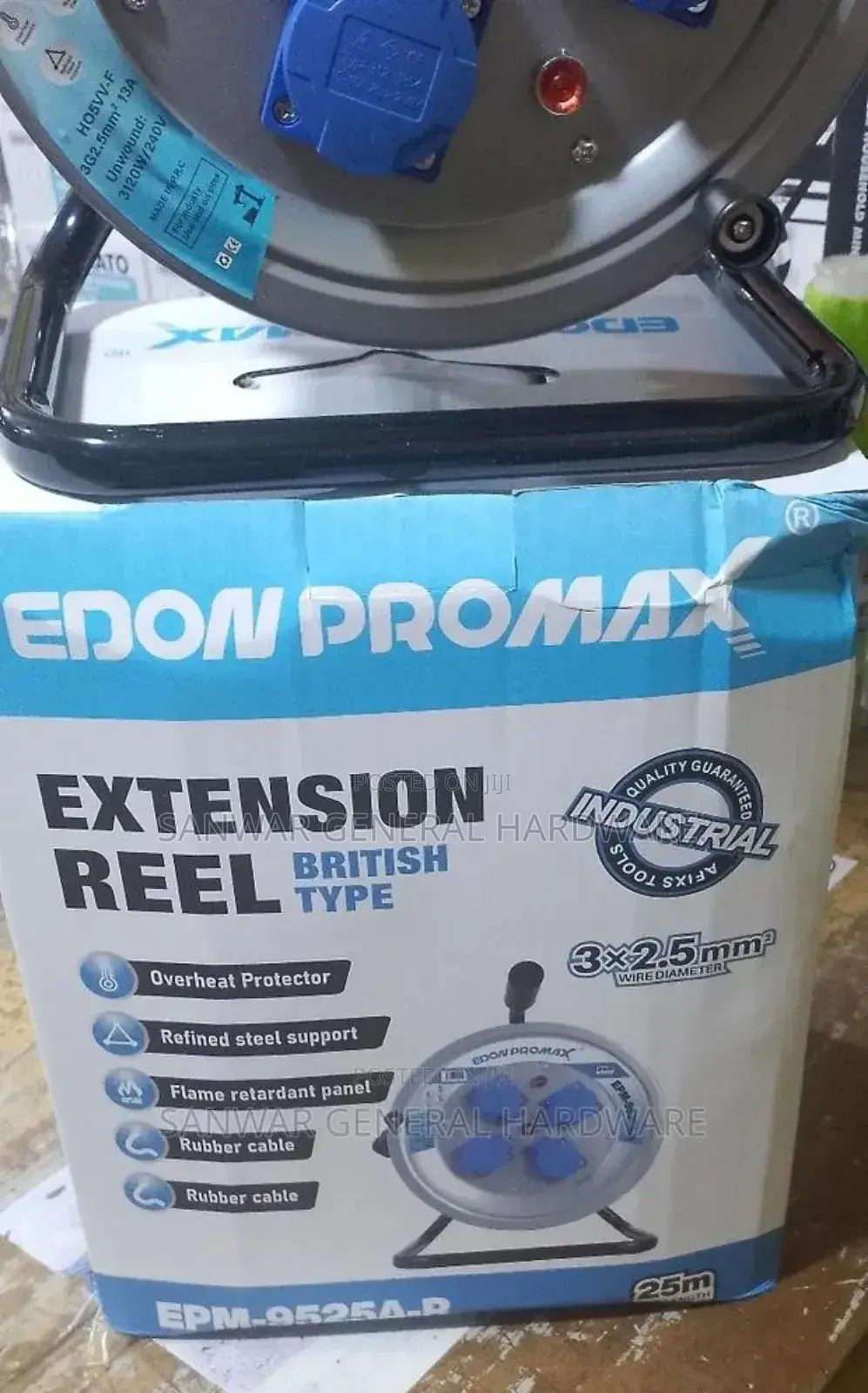 Edon Promax-25m-Extension Cable Reel(3x2.5mm Cable)