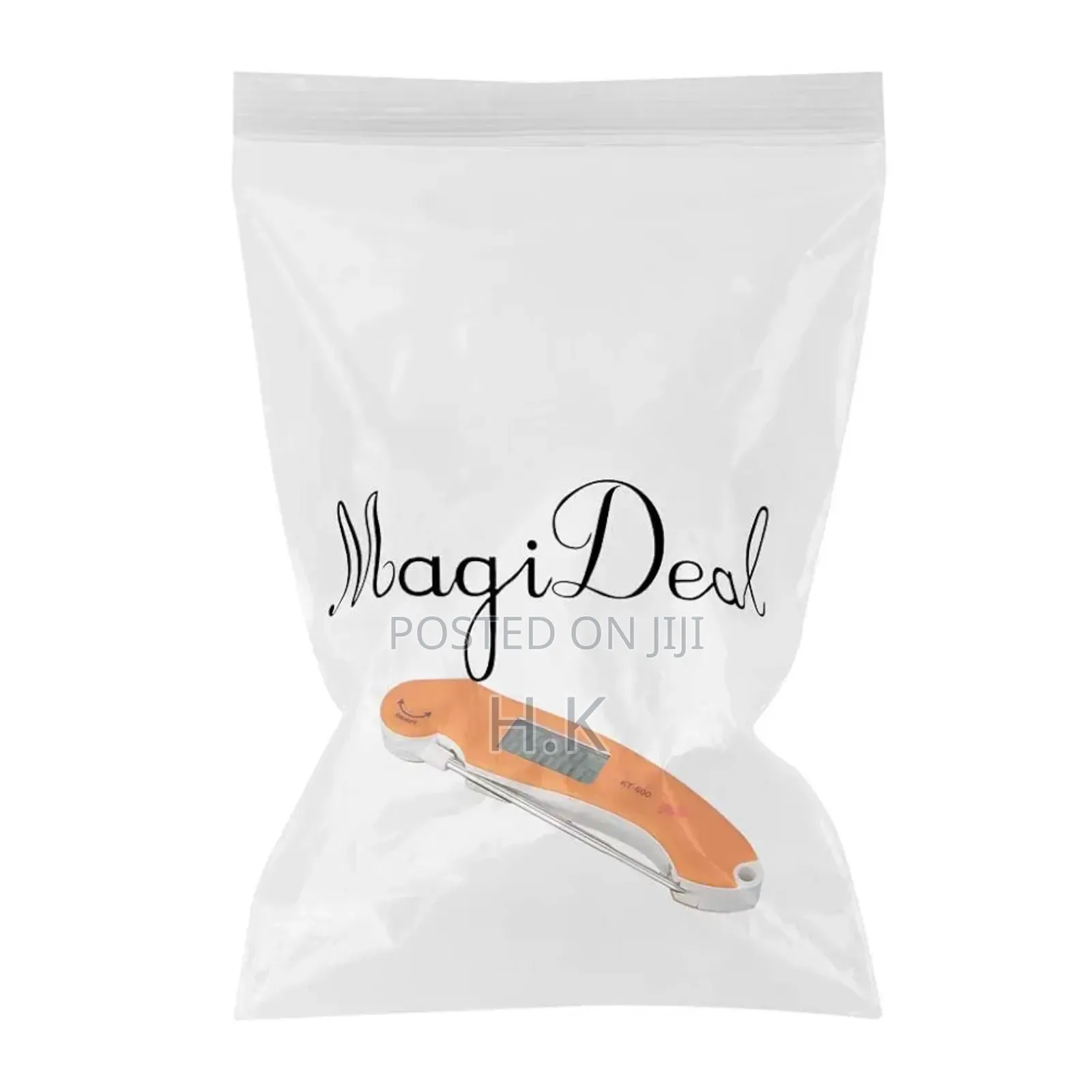 LCD Digital Kitchen Cooking Meat Thermometer Orange Foldable
