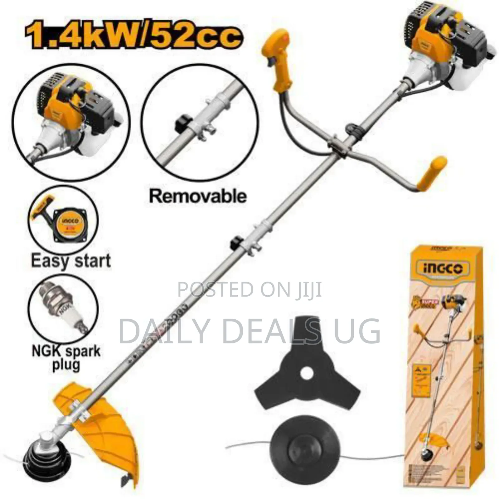Ingco Gasoline Grass Trimmer and Brush Cutter-Orange