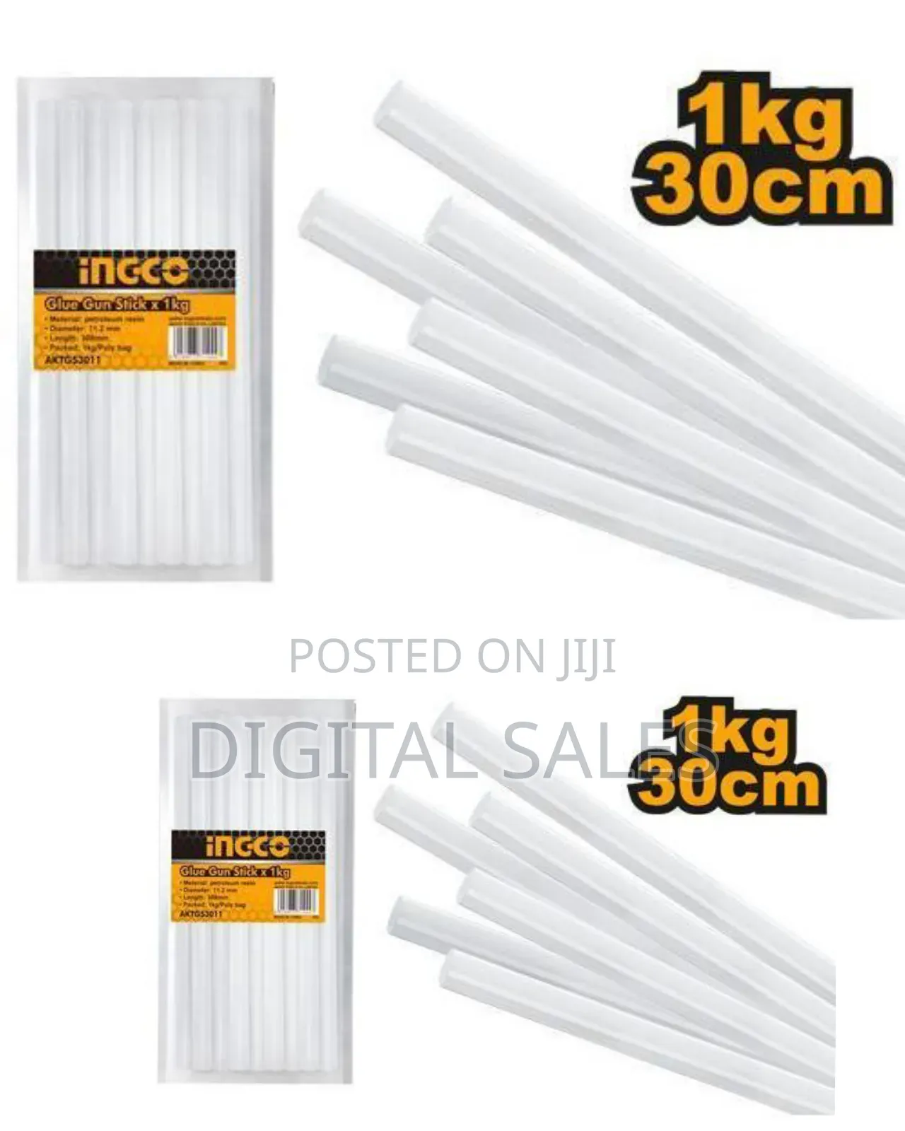 Ingco Big Size Glue Sticks 1kg Comprises 34pieces Glue Sticks - White