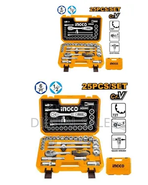 Ingco Hkts12251 - 25 PCS 1/2" Socket Set - Orange