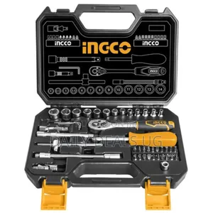 Ingco Hkts14451-45 PCS 1/4" Socket Set-Orange