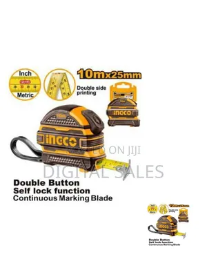 Ingco Steel Measuring Tape 10 Meter X 25mm Hsmt081025 - Black/Orange