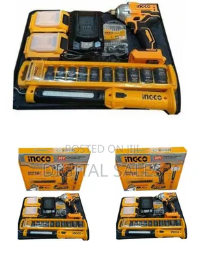 Ingco Ciwli2001 Cordless Lithium-Ion Impact Wrench, 1/2 Inch