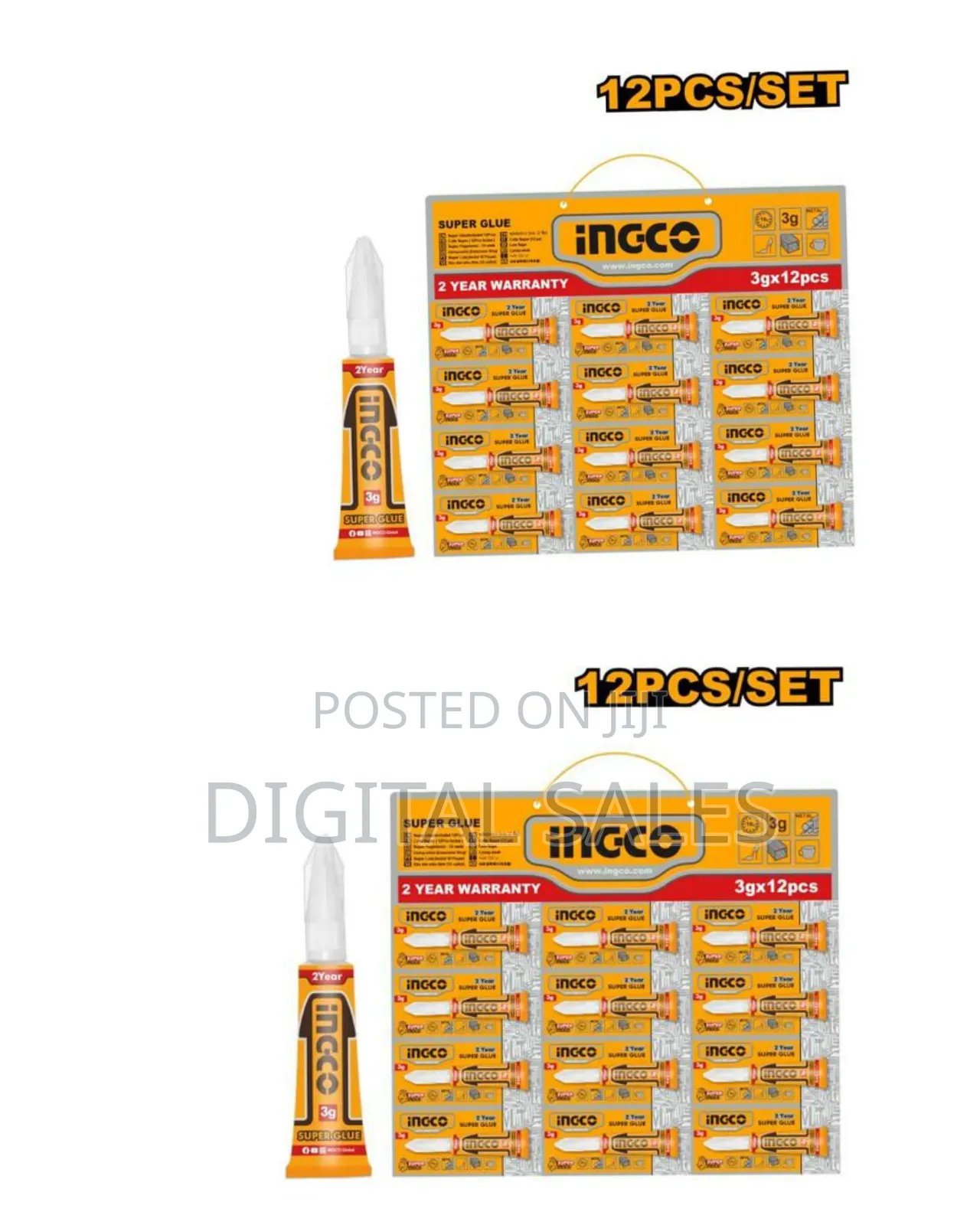Ingco Super Glue Includes 24 Pieces Set - Clear