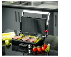 Stainless Steel Grill Maker Power and Ready Light Ggm5394 Geepas