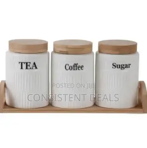 Tea, Coffee, Sugar Ceramic Canisters