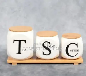 Tea, Sugar, Coffee Storage Ceramic Canisters