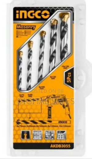 Ingco 5pcs Masonry Drill Bit Set