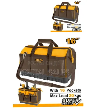 Ingco 16" Inch Tool Bag With 16 Pockets