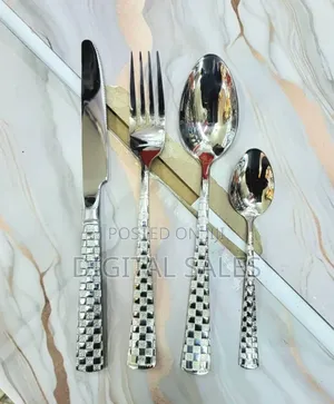 24pcs Set of Spoon Fork Knife Cutlery Set Silver