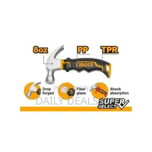 Ingco Mini Claw Hammer 8oz-Black, Orange