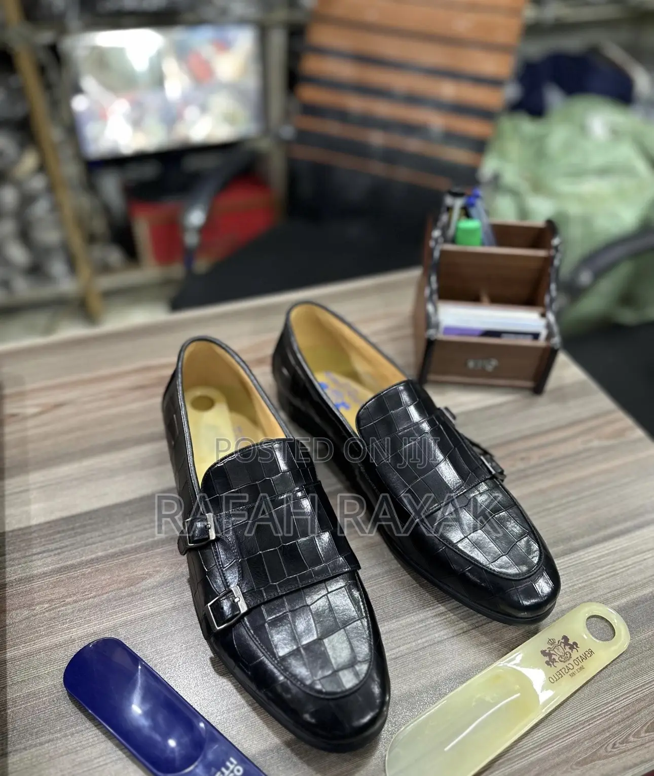 Original Black Renato Castello Double Monk Strap Loafers