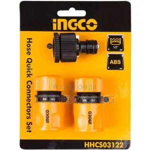 Ingco 3pcs Water Hose Quick Connector Set-Black