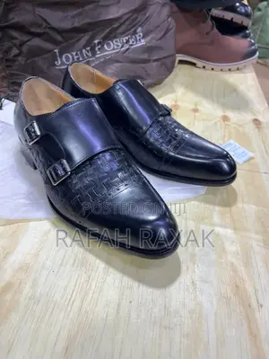 John Foster Double Monk Strap Black Gentle Formal/Office Shoes