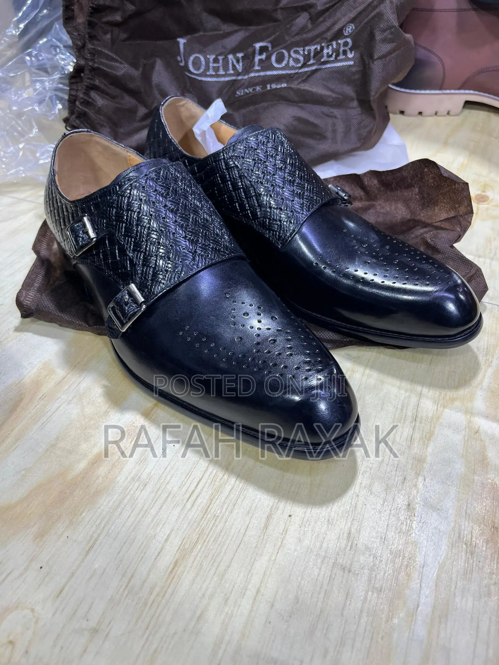 Men’S Black John Foster Double Monk Strap Gentle Shoes