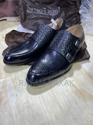 Men’S Black John Foster Double Monk Strap Gentle Shoes