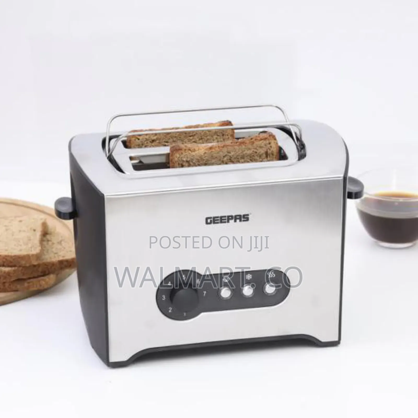 Geepas 900w 2 Slice Stainless Steel Bread Toaster