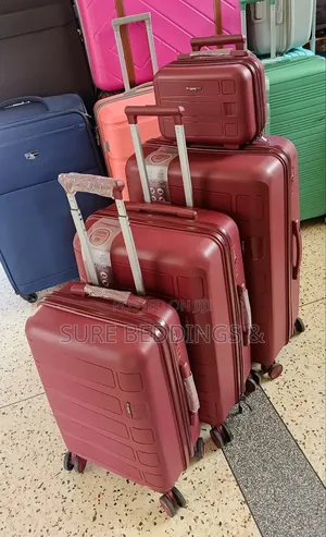 4 PCS Beauty Rubber Suitcases