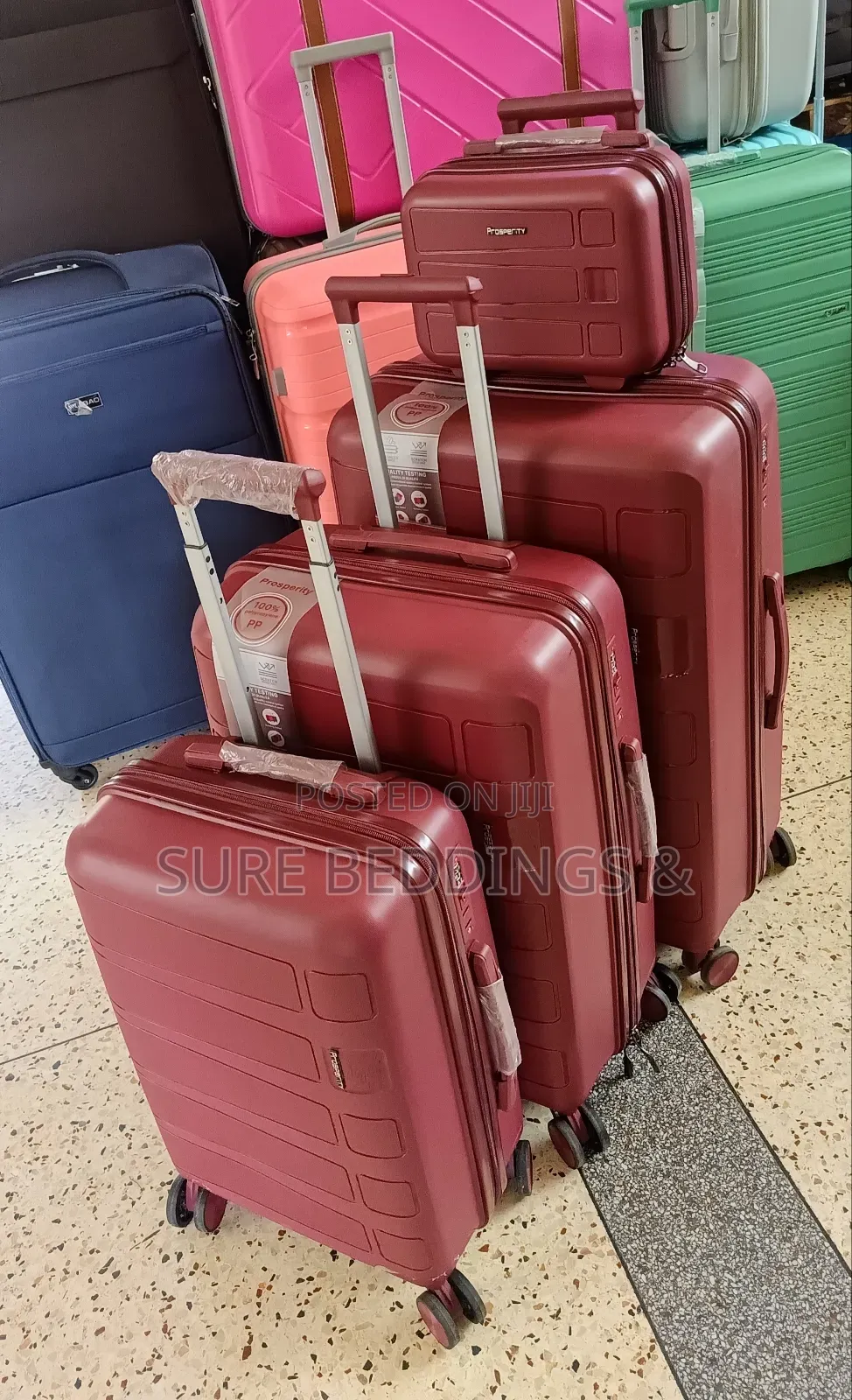 4 PCS Beauty Rubber Suitcases