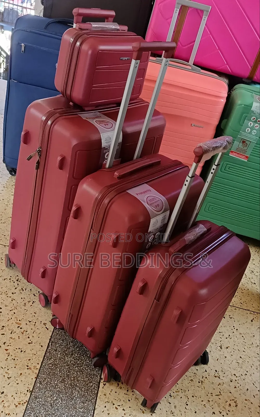 4 PCS Beauty Rubber Suitcases