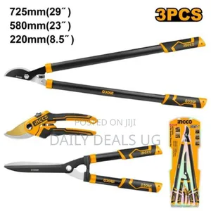 Ingco 3 Pieces Garden Shears Set-Black/Orange