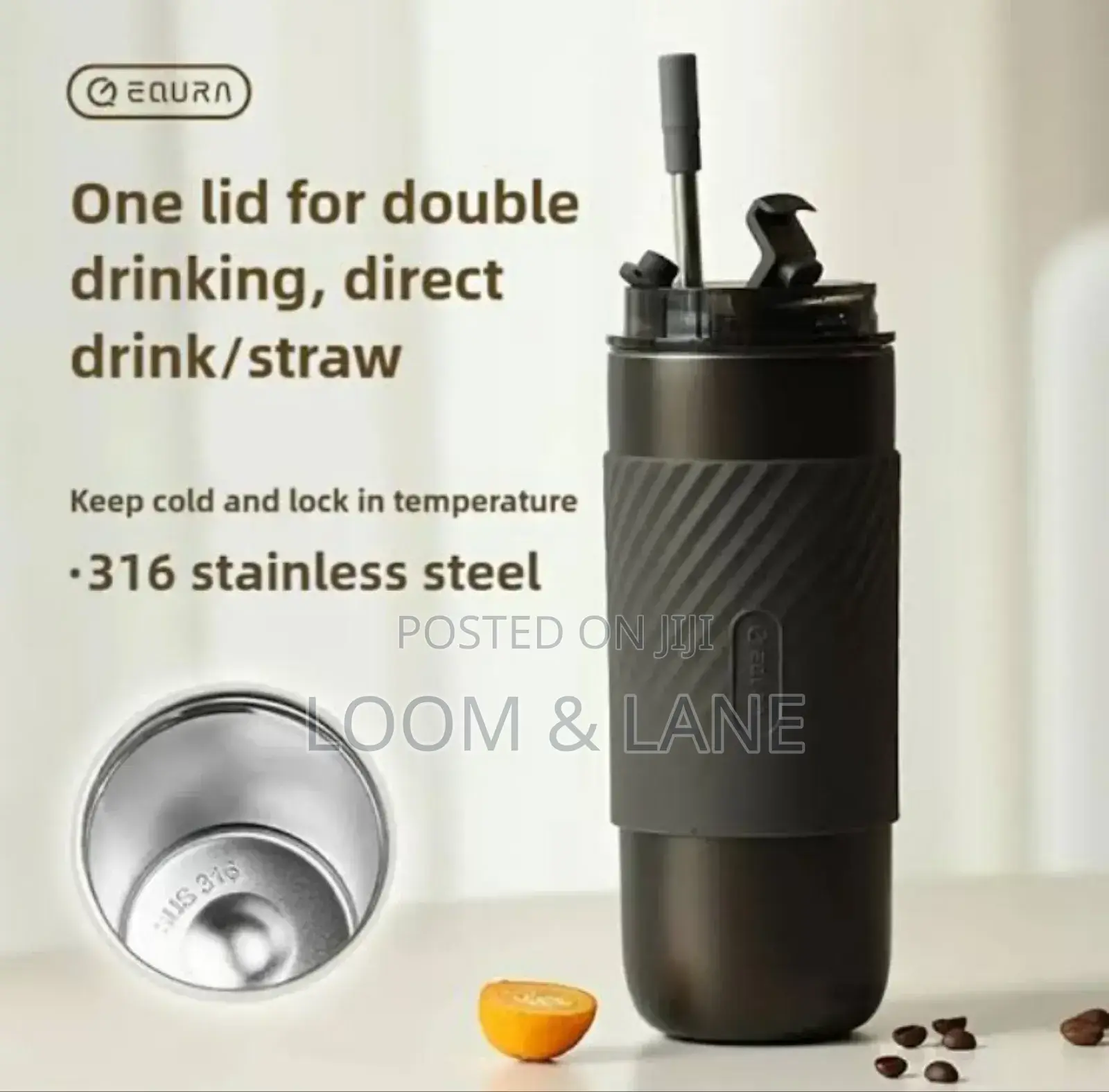 Lepresso Coffee Mug With Sleeve and Straw 520ml