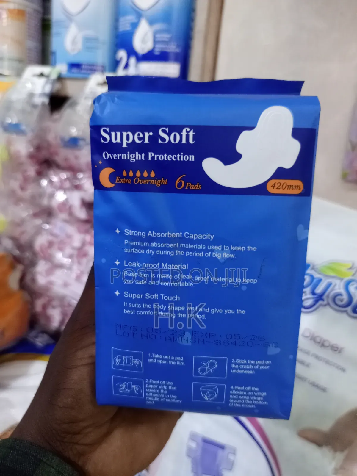 Aiwina Super Soft Overnight Protection Sanitary Pads.
