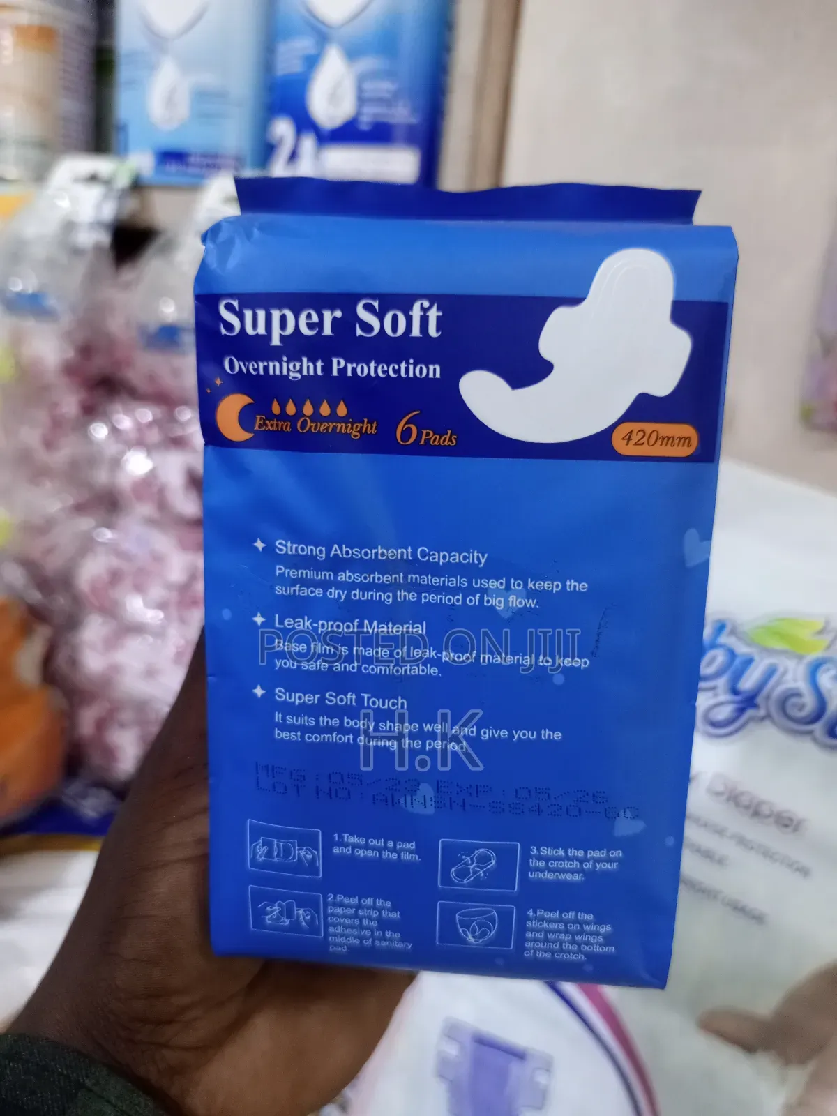 Aiwina Super Soft Overnight Protection Sanitary Pads.