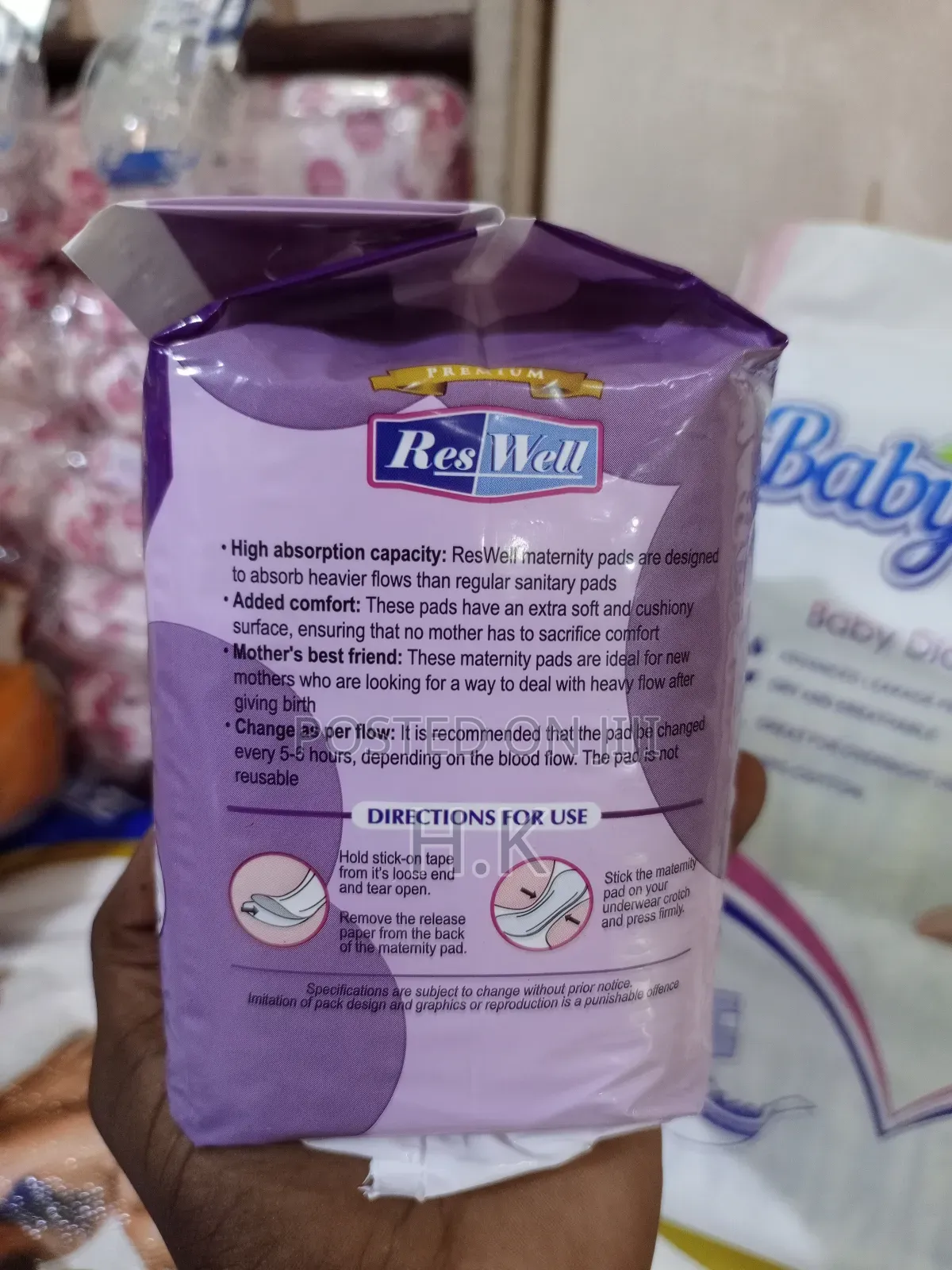 Reswell Maternity Pads.